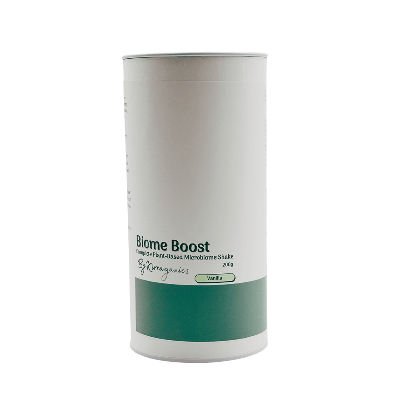 Biome Boost shake container on a white background - Vanilla